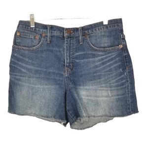 Madewell Womens Denim Jean Shorts Size 30 Blue Medium Wash Distressed 3.5 Inseam